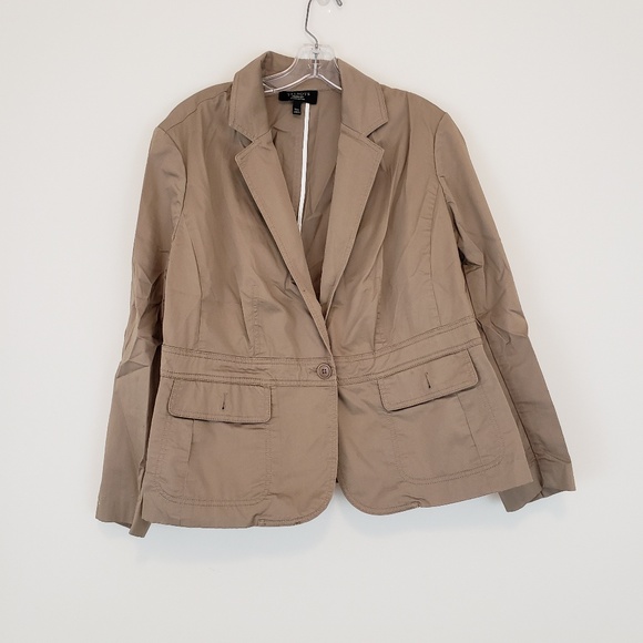 Talbots Jackets & Blazers - Talbots Tan Khaki Jacket Plus Size